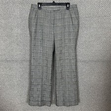 Tommy Hilfiger Dress Pants Women's 10 Black Mid Rise Pockets Cuffed Plaid NWT