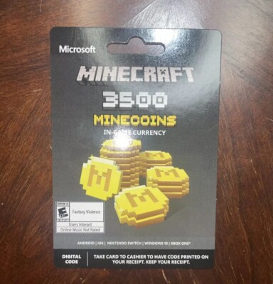 Minecraft 3500 Minecoins Gift Card Prepaid PC Gaming Microsoft New Free ...