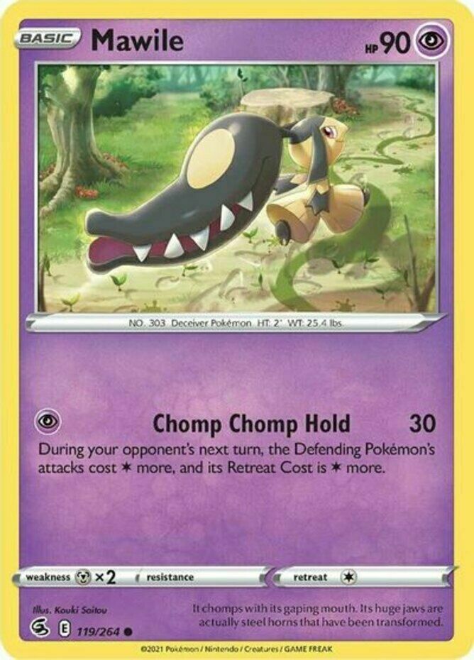 Pokemon - 4x Mawile - 119/264 - Fusion Strike - NM/M -New