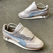 Vintage 1980s PUMA Sport Cat UK6.5 OG 80s Made In Taiwan Grey Blue Rare Runners