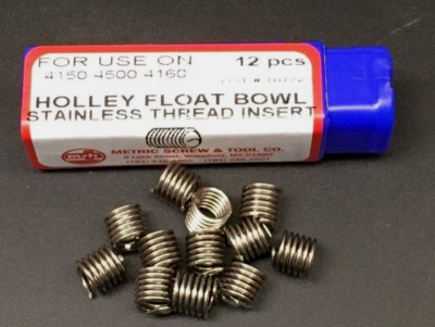 HOLLEY CARBURETOR FUEL FLOAT BOWL SCREW HELICOIL STYLE THREAD REPAIR INSERTS