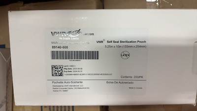 vwr 89140-800 13.3×25.4 cm (5¹/ ×10'') Self-Seal Sterilization Pouches, 200/PK