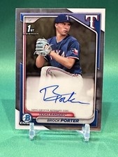 2024 Bowman Chrome Brock Porter 1st Auto Rangers Rookie RC