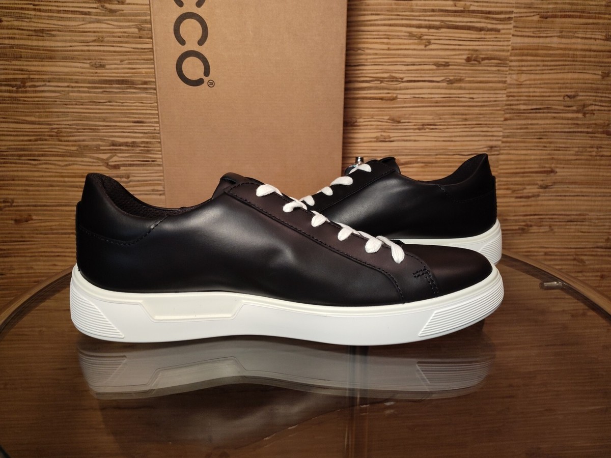 ECCO MEN\'S 47 CLASSIC SNEAKER BLACK LEATHER WHITE NIB 53734401001 ECCO Men Soft Classic Sneaker | Black main image 3