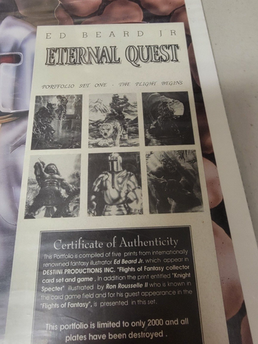 Edward P BEARD Signed Prints Lot Portfolio LOTR Eternal Quest Rousselle - Picture 7 of 11