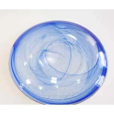 Artistic Accents Light Blue Swirl Glass Plates Turkish Glass set of 4