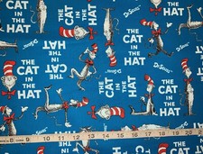 NEW Discontinue Dr. Seuss the Cat in the Hat 2 Fabric Sold By FQ Fat Quart