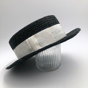 black and white boater hat
