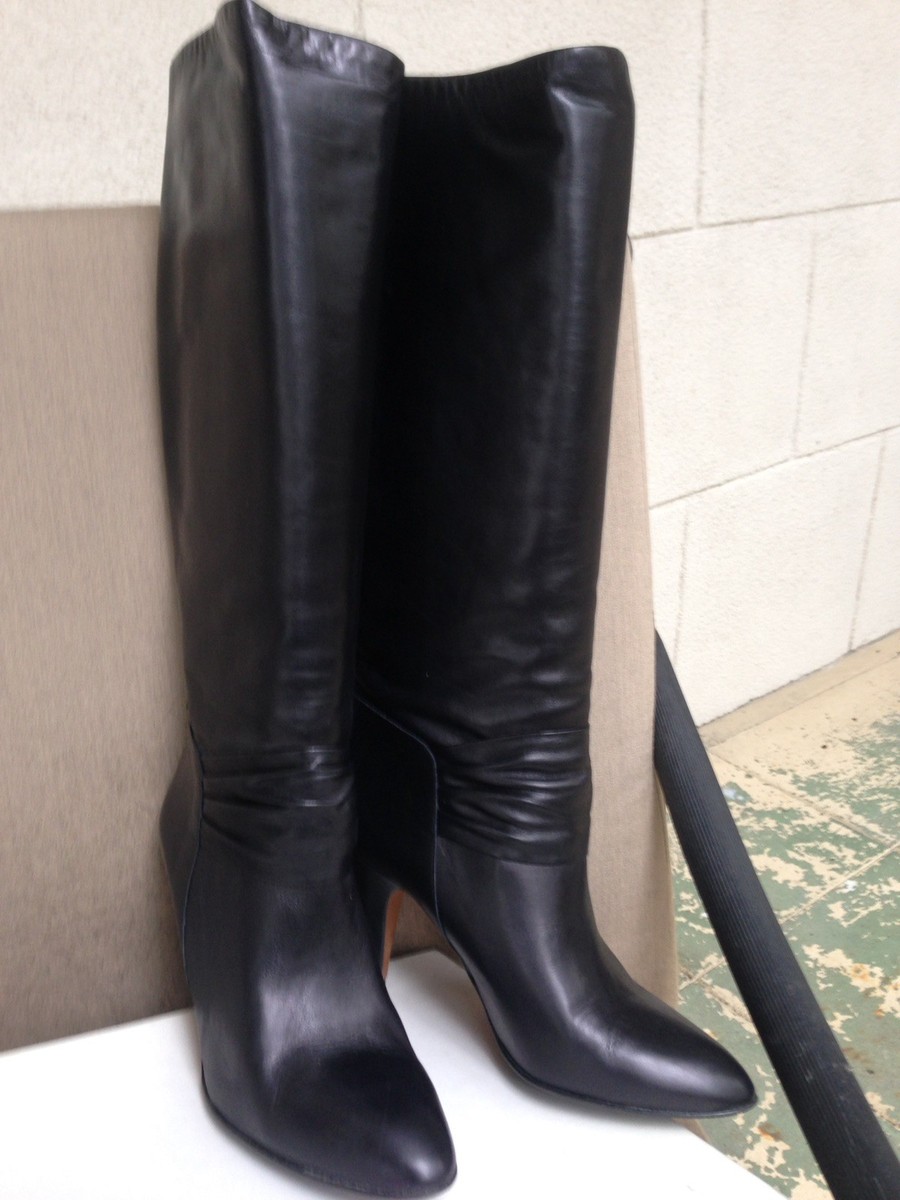 Women Shoes/Boots Black Leather High Heel Size8 Brand New 