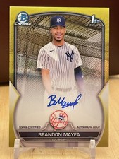 2023 Bowman Chrome Prospect Autograph Brandon Mayea Yellow Refractor CPA-BMA