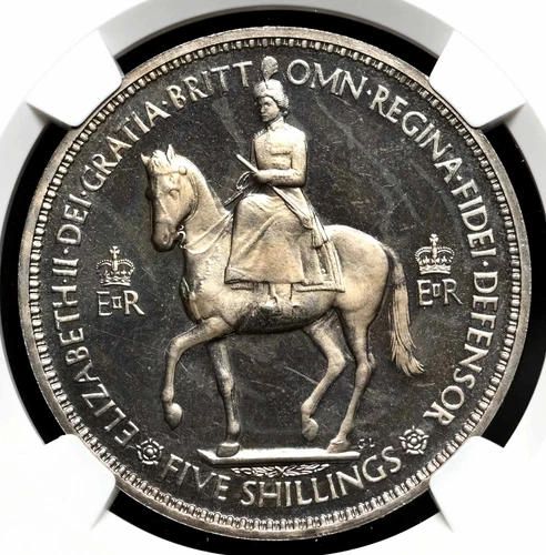 GREAT BRITAIN 1953 Elizabeth II Coronation Proof Crown, NGC PF66 Cameo