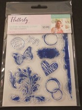 Crafters Companion Flutterby Collection Acrylic Stamp new Textured Elements