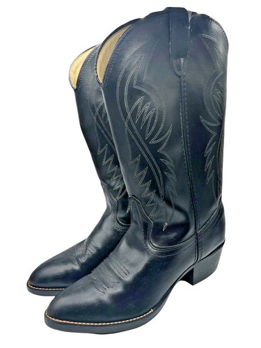 Bronco Cowboy Boots 9 1/2 B Mens Black 