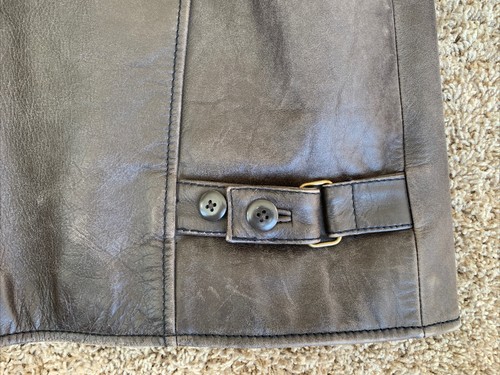 Chaqueta de Cuero Marrón Vintage Timberland para Hombre Talla GRANDE Ligeramente Envejecida Informal - Imagen 7 de 12