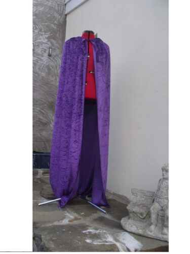  crushed velvet hooded cape 2  lengths AVAILABLE  several colours  overlocked  - Picture 1 of 34