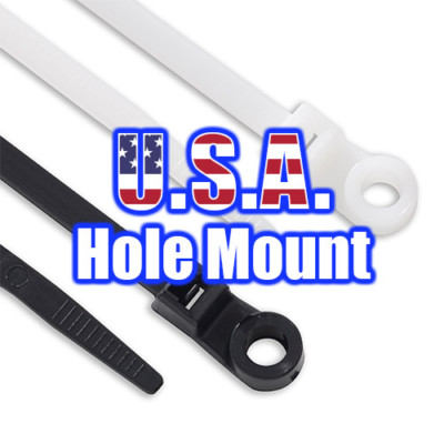 Hole Mount Cable Tie/Tie Wrap/Zip Tie  8''  .177'' Wide, 50lb, 200pk  #10Hole