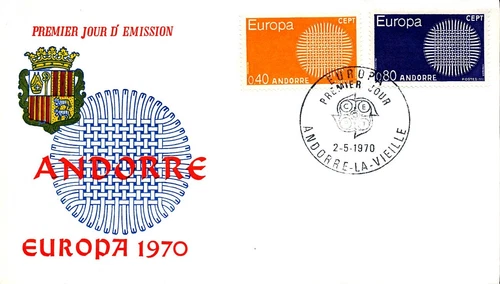 CEPT EUROPA 1970 FRENCH ANDORRA FDC