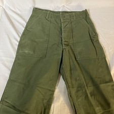 1960s Vtg VIETNAM Era Sateen OG-107 USGI 30W 27.5L Military Pants CLASS 1 Type 1