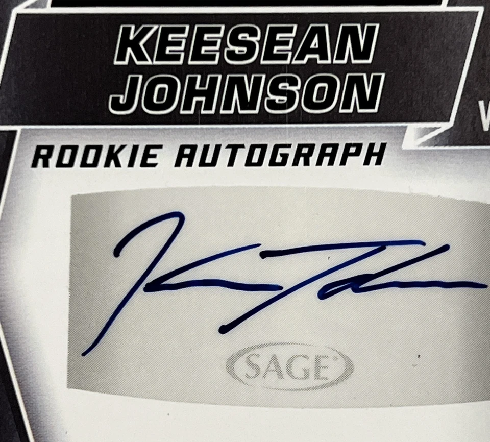 Keesean Johnson 2019 Sage Hit Premier Draft Rookie Auto A39 - Image 2 of 3