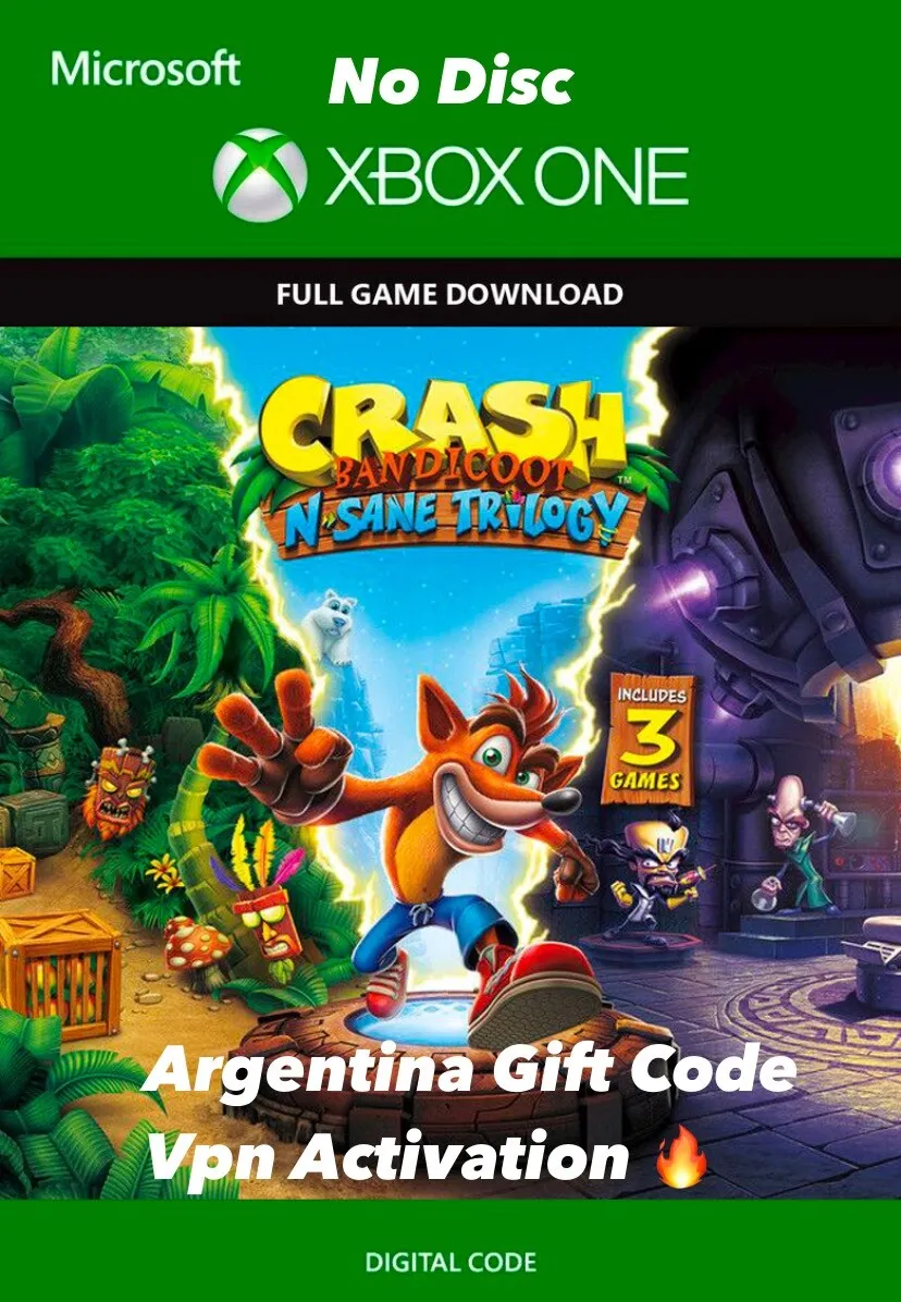 der ovre Uden Hen imod Crash Bandicoot N. Sane Trilogy - (Xbox One Gift Code) Argentina VPN ✓ READ  DESC | eBay