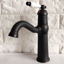 Black oil Antique Brass Swivel Kitchen Sink Faucet Mixer Basin Tap Knf368