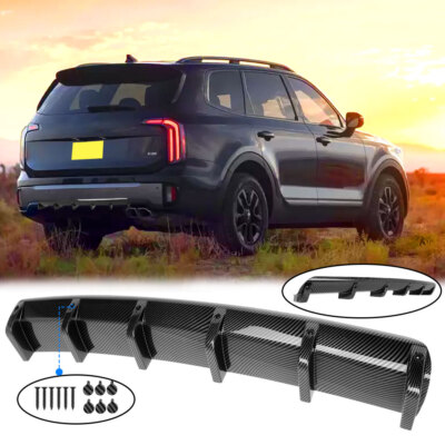 For Kia Telluride Car Rear Bumper Diffuser Lip Spoiler Splitter Gloss Black