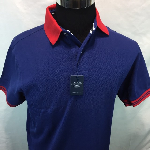 Charles Tyrwhitt Weekend Signature Polo Shirt Navy Blue Short Sleeve Large Z4 | eBay