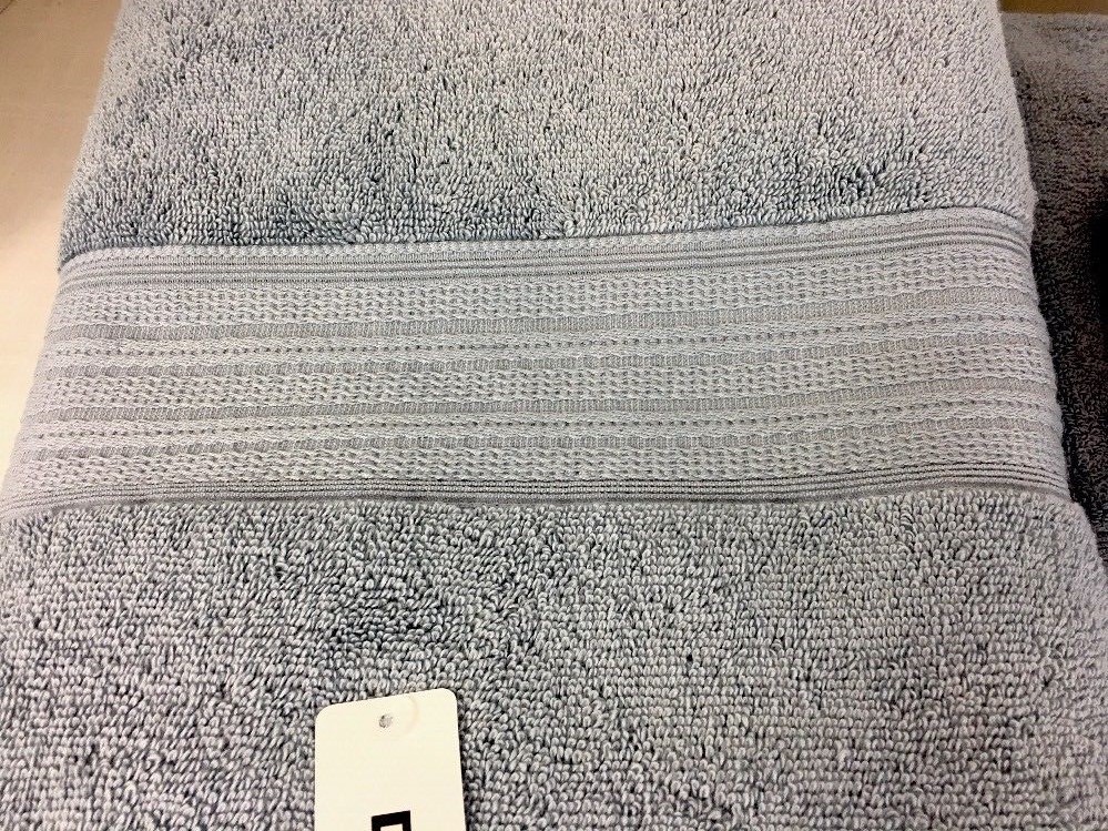 DKNY Bathroom Towel Set Six Piece Steel Blue 100 Cotton Bath Hand Face