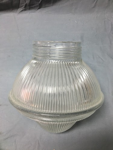 VTG 9" Holophane Textured Glass Hanging Ceiling Light on Pole Industrial 722-22B - Picture 6 of 12