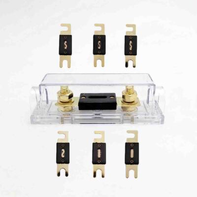 Universal ANL Fuse Holder & 30A-500A Inline Distribution Block Car Audio Stereo