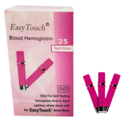 Easy Touch Test Strips For Blood Hemoglobin Level Check - 25 Test Strips
