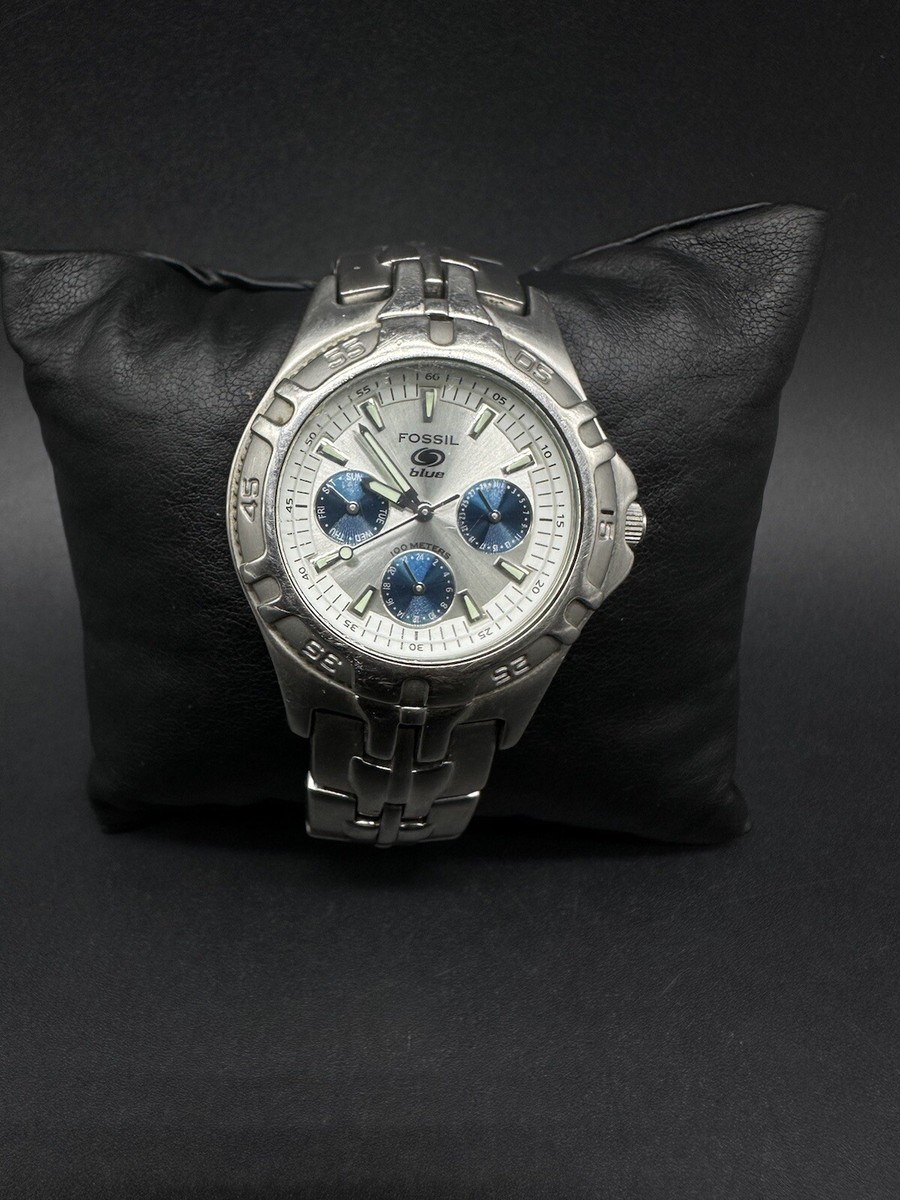 Fossil Men's Watch BQ9184 Silver Blue Multifunction Dial