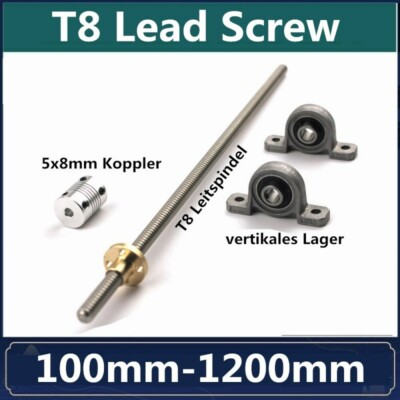 Fantasyo T8 Messing Anti-Backlash Muttern – 4 Stück Mit Federn, Für 3D-Drucker & CNC, Steigung 2 Mm