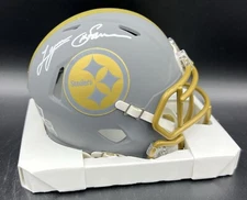 Lynn Swann Signed Autographed Steelers Slate Mini Helmet Beckett BAS