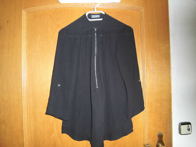 Neu Damen Bluse schwarz mit Reißverschluss Gr. 38 von Jessica