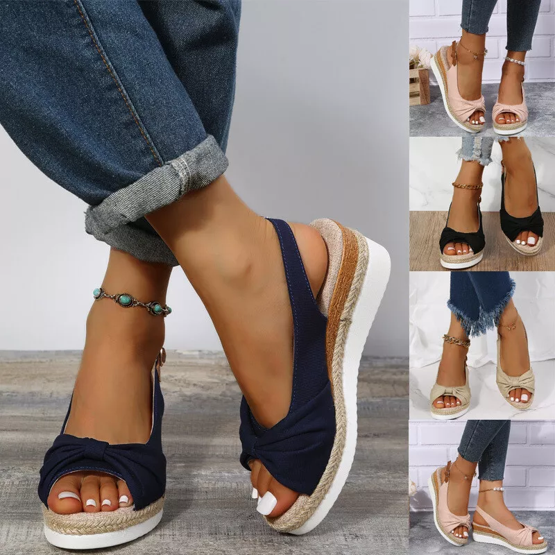 Womens low heel wedge shoes hot sale