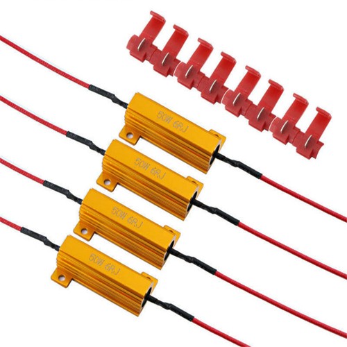4 x 12V LED LOAD INLINE RESISTORS 50W 6 OHM FOR LED REAR TAIL LIGHTS