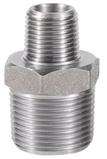 (Ships Fast) 1/8" NPT x 3/8" NPT Reducing Hex Pipe Nipple | 316 Stainless Steel