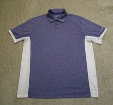 Nike Polo Shirt Men Large Purple White Golf Tour Performance Dri Fit Activewear
