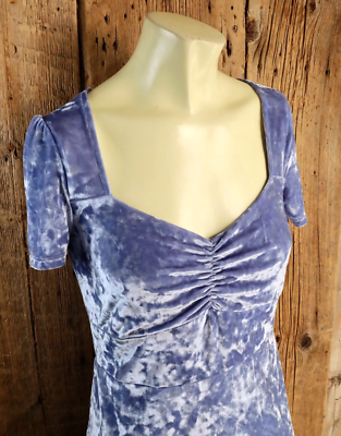 Urban Outfitters Blue Velvet Dress Size Large | eBay