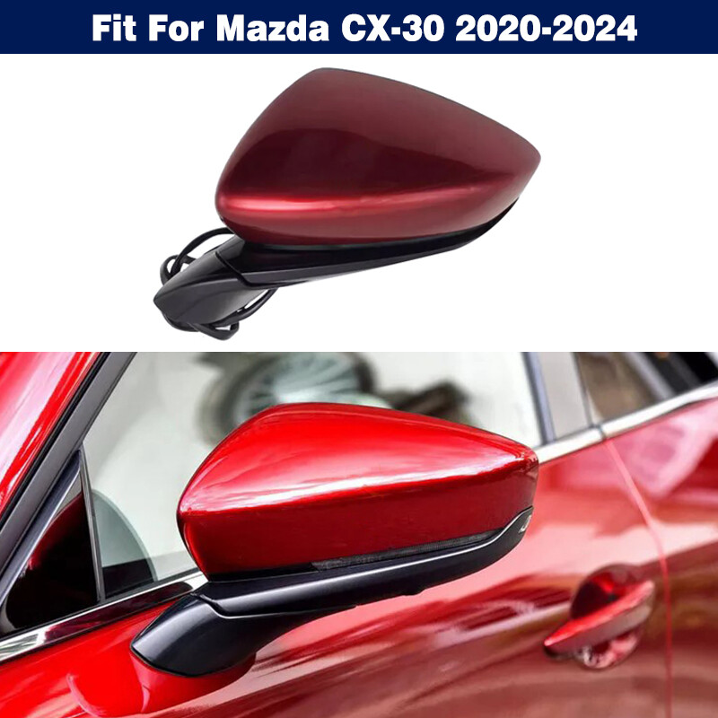 Red Left Driver Side Rearview Mirror Assembly 5-Pins For Mazda CX