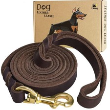 Handmade Leather Dog Leash 8ft x 3/4" - Strong  Soft