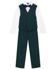Nautica Toddler Green Sharkskin Vest, 4-Piece Set - Dark Green-2T