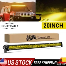 20 Inch Amber LED Light Bar Spot Flood Combo 4WD UTV ATV Boat Truck Offroad Car