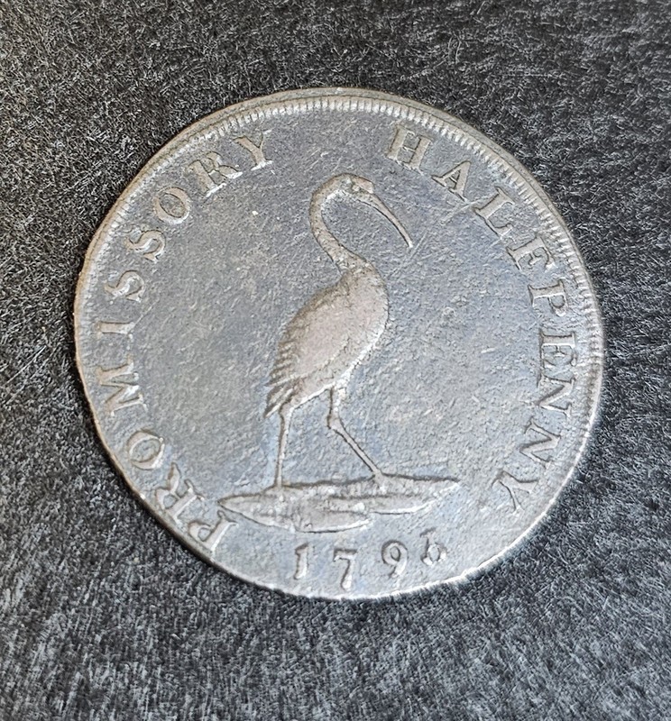 1796 Petersfield Halfpenny Promissory Token - Hampshire Horseman & Heron