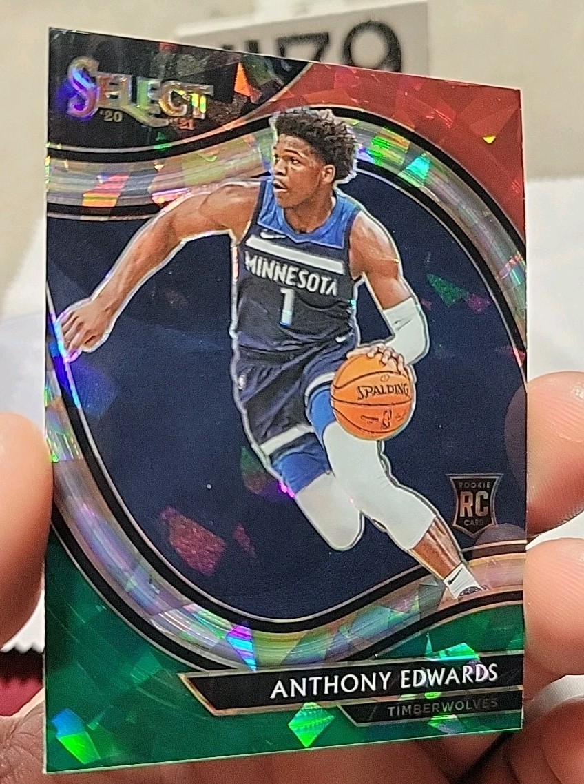 2020-21 Panini Select Anthony Edwards Courtside #300 Red White Green Ice Prizm 