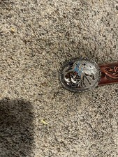 Nocona Western Tooled 36 Belt 4 Buffalo Conchos  End of the Trail Buckle