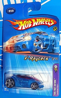 Hot Wheels 2005 First Editions X-Raycers #58 Vandetta Clear Blue w/ PR5s