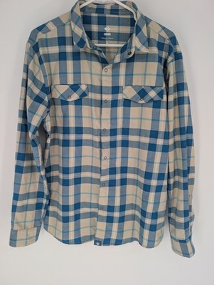 Rabbit High Country Flannel Shirt Men's M Snap On Long Sleeve Plaid Performance 