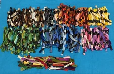 Lot of 394 Skeins Embroidery Floss Mixed Brands DMC, Susan Bates, Anchor, +
